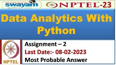 Data Analytics With Python | Assignment 2| Most Probable Answer | Nptel-2023  #nptel #assignment
