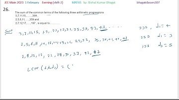 The sum of the common terms of the following three arithmetic progressions. 3, 7, 11, 15, ………., 399;