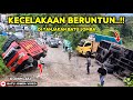 Kecelakaan beruntun  mobil truk terbalik di tanjakan batu jomba cars truck