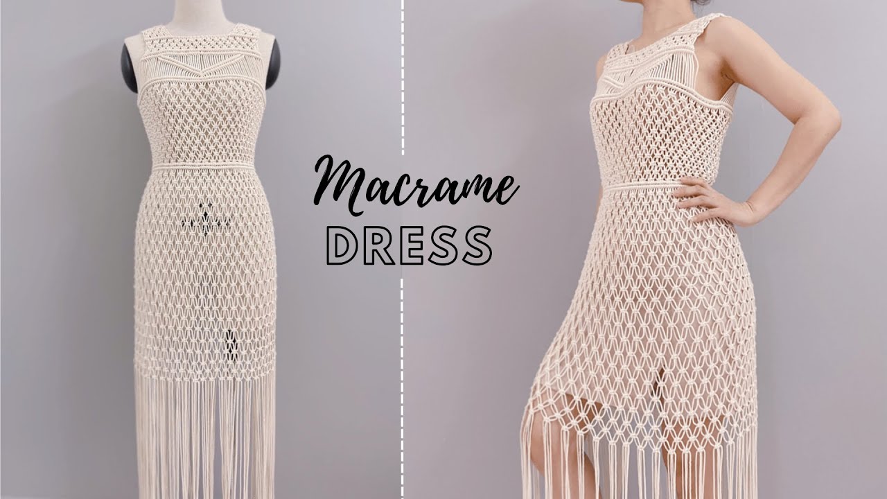 Macrame tutorial - Dress DIY #4 - Backless - Beach dress - Part 2 