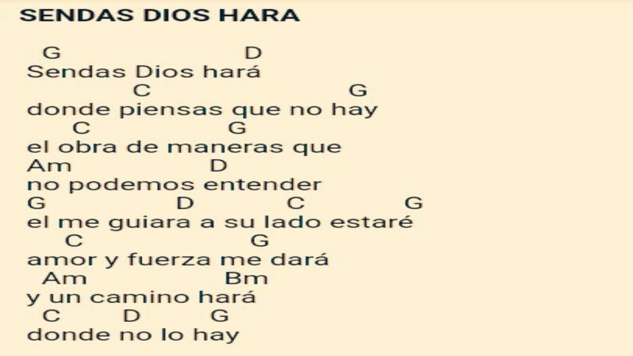Letra De La Cancion Sendas Dios Hara