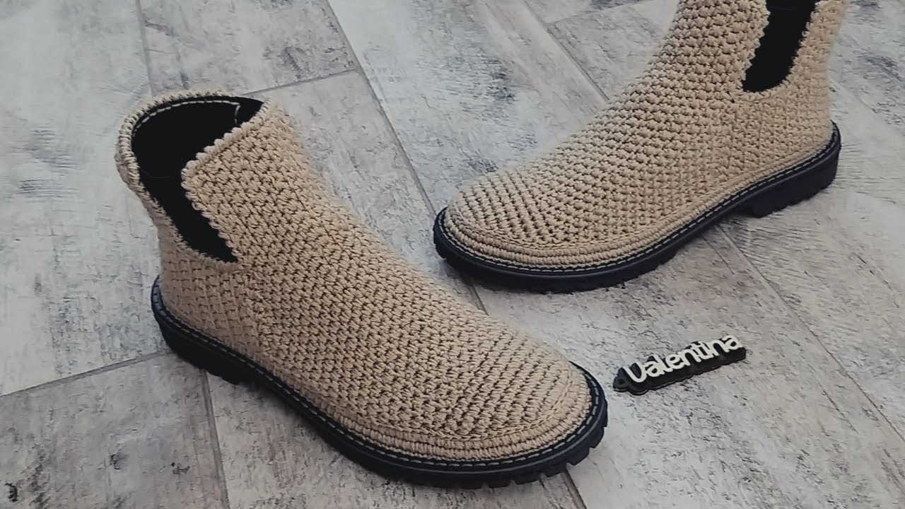 Botine croșetate Anca, partea a III-a, cum se croșeteză fața și limba