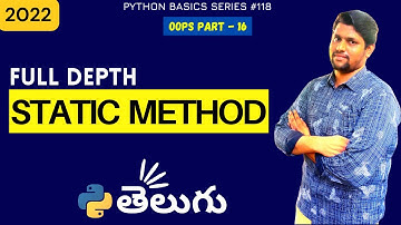 #118 Static Method in Python | oops concepts | Python tutorials