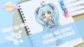 How to Draw Hatsune Miku on Paper Step by Step / Using COPIC and Ohuhu Markers