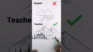 Easy, How to draw mountain #drawing #draw #shorts #art #shortvideo