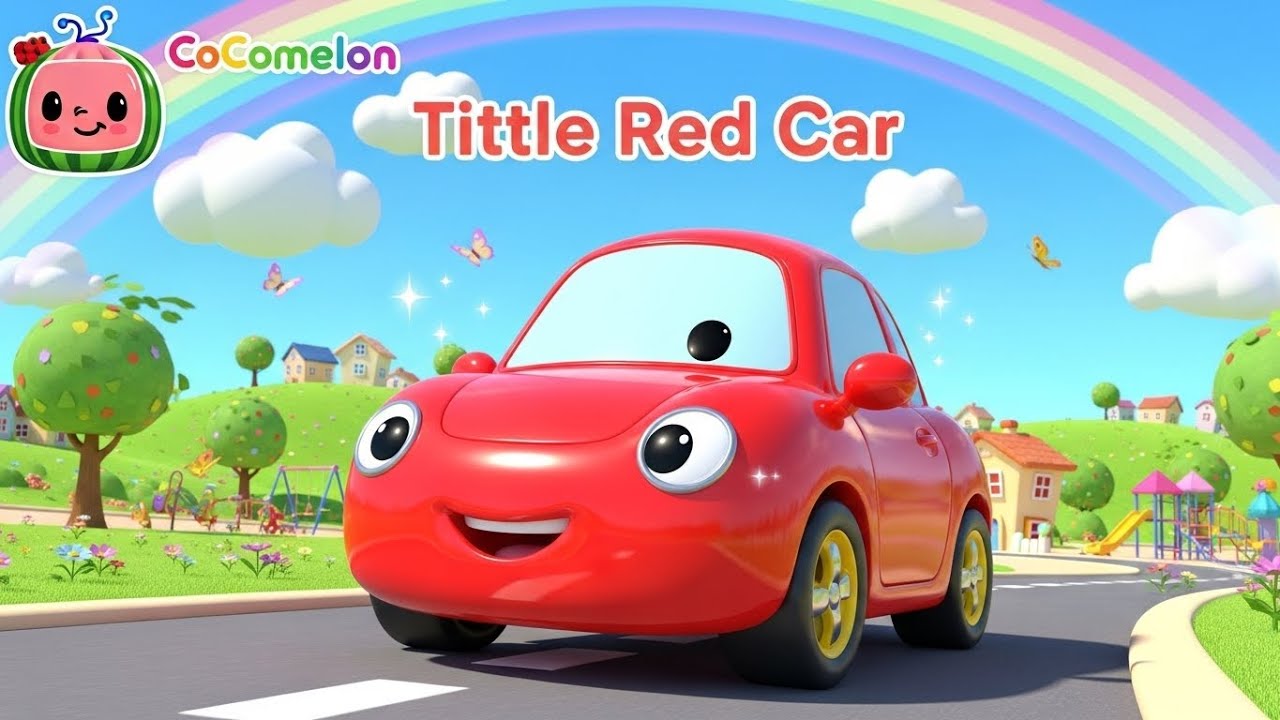 3D Little Red Car Song | CoComelon Style Cars Rhyme for Kids – Super Fun Learning & Vroom Adventure!
