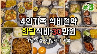 4인가족.식비절약#3. 1월1일~20일까지 3주간 187,270원사용