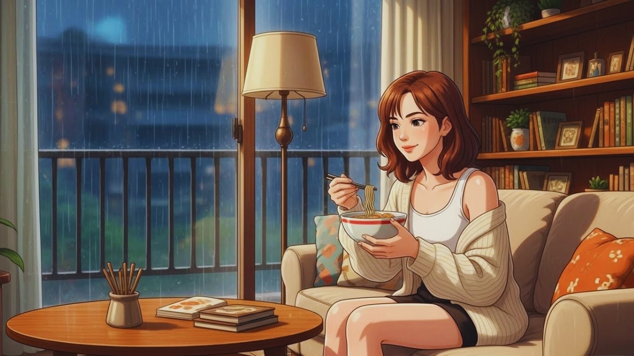 Peaceful Rainy Day Routine with Tea and Homemade Ramen | Ghibli Style ASMR