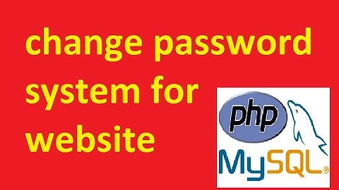 Change password system for a website using php and sql