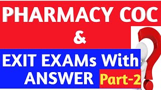 Pharmacy coc and exit exam with answer |Pharmacist Exam Questions| MCQs(Multiple Choice Questions)