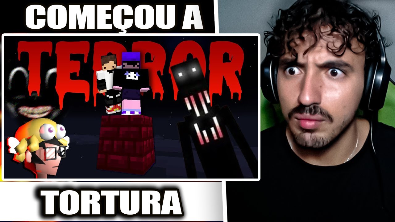 minecraft num bloco só versão terror... ai q medo | Leozin React