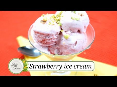 Strawberry Ice Cream  Fast amp Easy Strawberry Ice Cream  Egg-less Ice Cream Recipe English