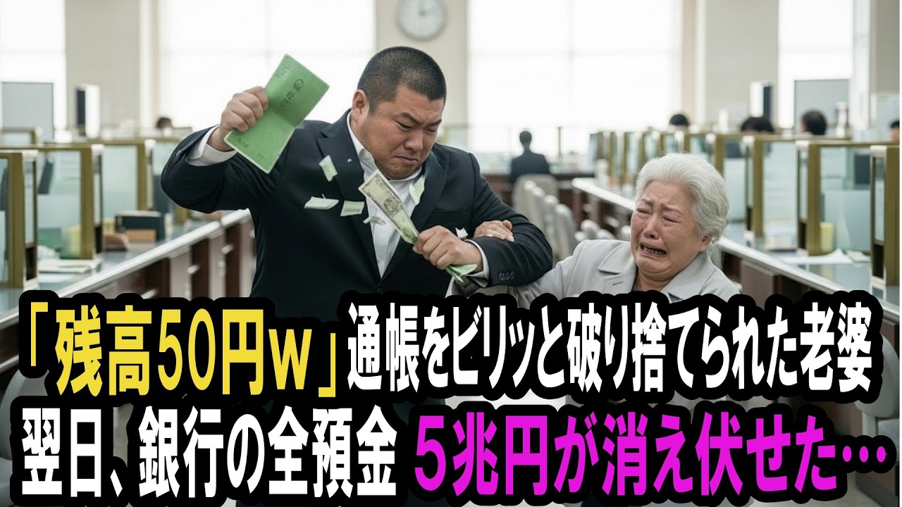 「残高50円しかない？口座いらないでしょw」通帳をわざと破いた若手銀行員。「では全て引き上げますね」翌日、その銀行の預金5兆円が一夜で消えた！