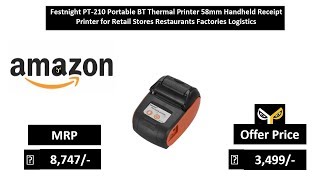 Festnight GOOJPRT PT-210 Portable Thermal Printer Handheld 58mm Receipt Printer for Retail Stores Restaurants Factories Logistics 10 Paper Rolls