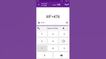 Math Tricks - Training mode - square numbers between 60 and 69 - level 079 (Number Keyboard)
