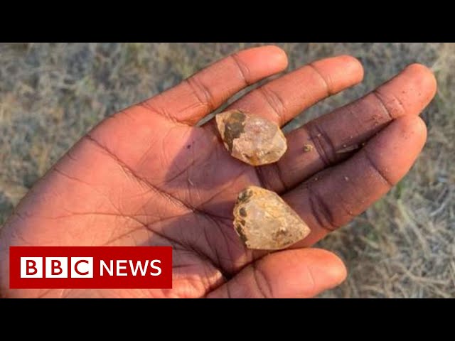 Hundreds of South Africans dig for 'diamonds' - BBC News class=