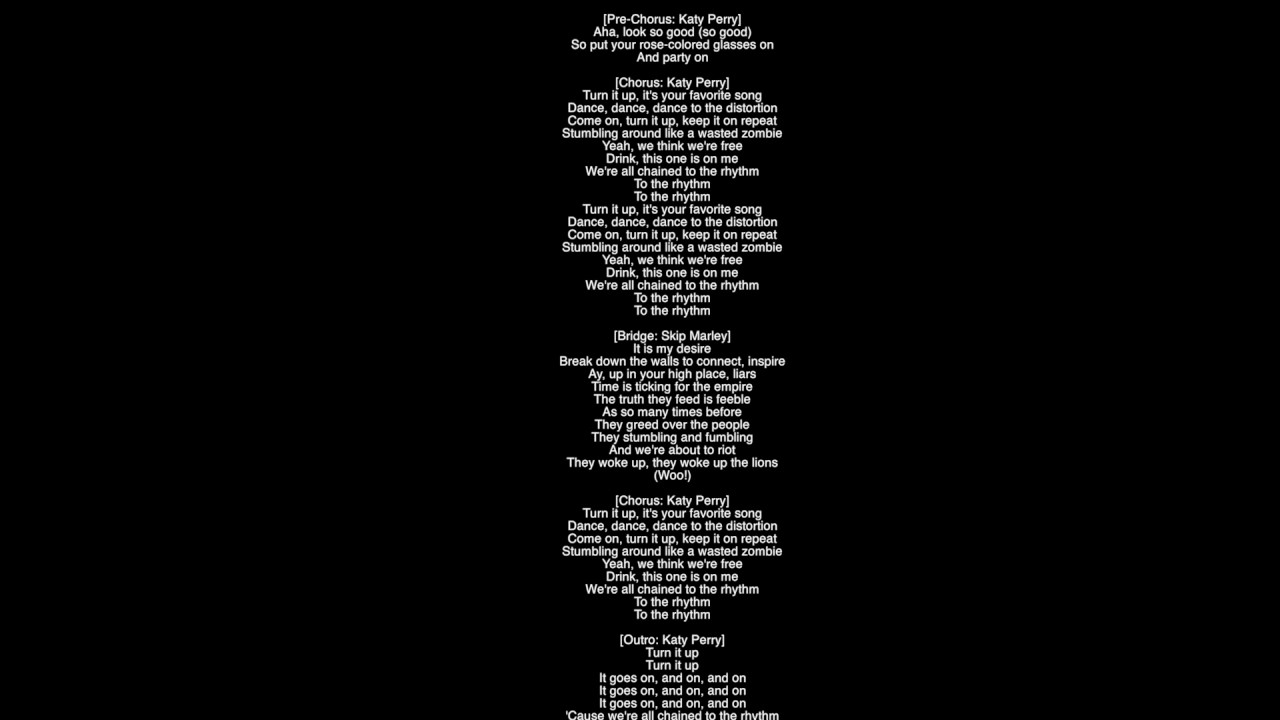 (Full Lyrics) Chained to the Rhythm Katy Perry Featuring Skip Marley
