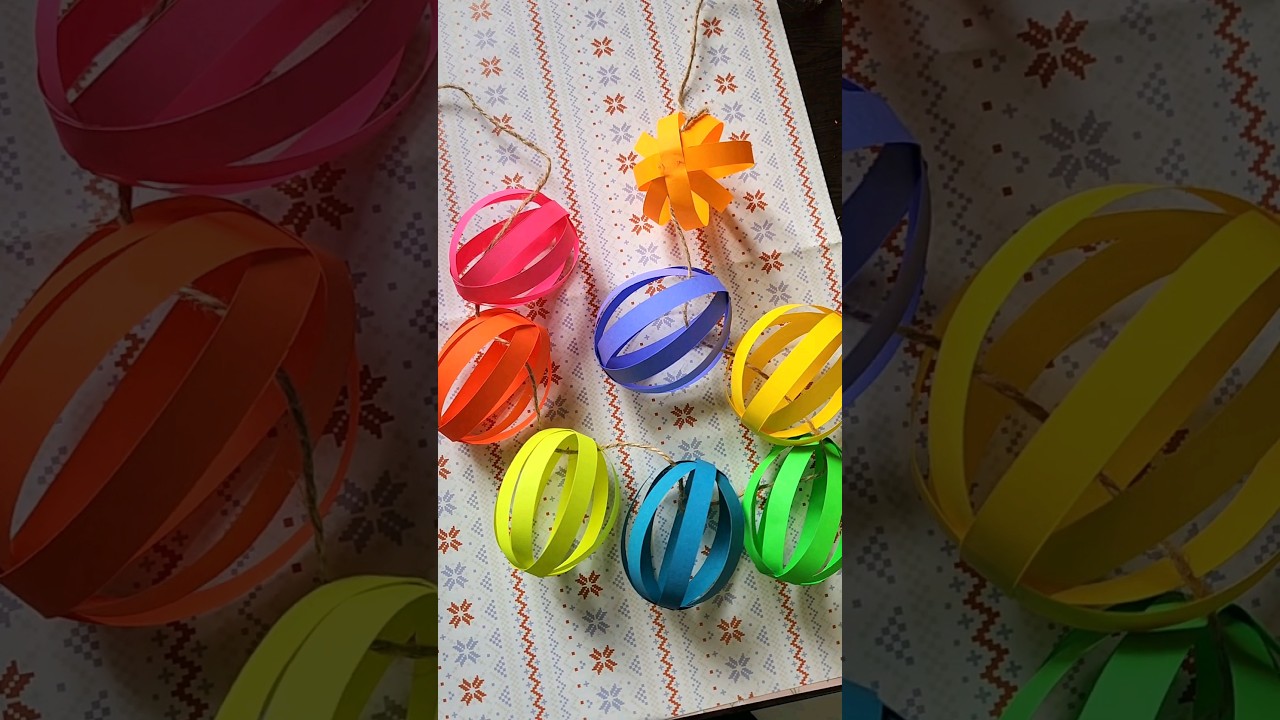 So Easy Colorful paper balls garland | Christmas decoration