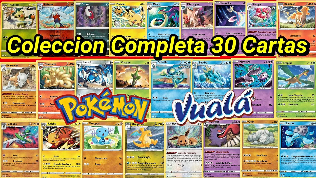 Coleccion Completa 30 Cartas Pokémon Vuala Sorpresa 