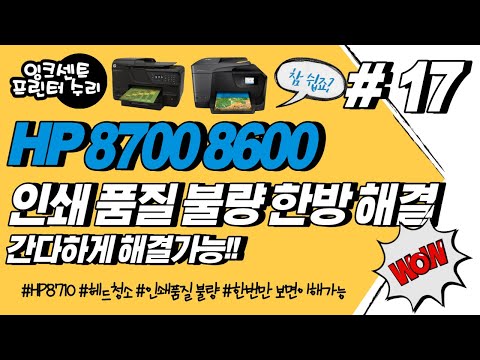 프린터수리 # 17 HP8710 HP8610 HP8600 인쇄품질 불량 한방에 해결 하는 노하우!! 헤드청소 및 노즐 세척방법 !!! 집에서도 할수있는 헤드청소 노하우 2가지!!