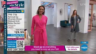 Famous Retreat by Rhonda Shear Ribbed Knit Robe Duster Net Worth