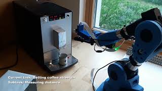 Niryo One operating a coffee machine inside a TAF (no hard coded locations) - Full Length Wealth