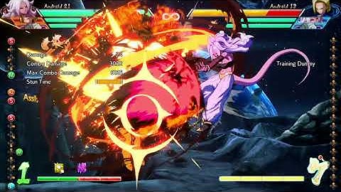 DBFZ - A21 Ki barrage loop in midscreen since a AA