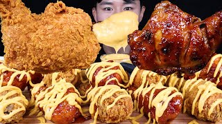 양념치킨 자메이카통다리구이 치즈 치킨 하이라이트 먹방ASMR MUKBANG SPICY BBQ CHICKEN \u0026 FRIED CHICKEN チキン eating sounds