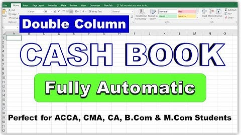 how to create Cash Book in excel fully automatic | Perfect for ACCA, CMA, CA, B.Com & M.Com Students