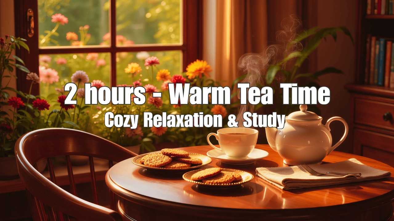 Sunlit Tea Time Garden View | Soft Jazz Piano 432Hz for Cozy Relaxation & Study ☕🌿 #relaxing #calm