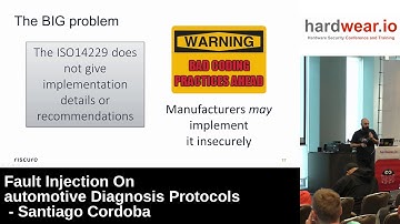 Hardwear.io 2018: Fault Injection On Automotive Diagnosis Protocols by Santiago Cordoba