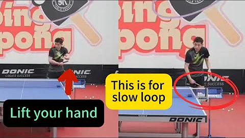 Zhang Jike teaches students how to generate power with the backhand to loop a backspin shot
