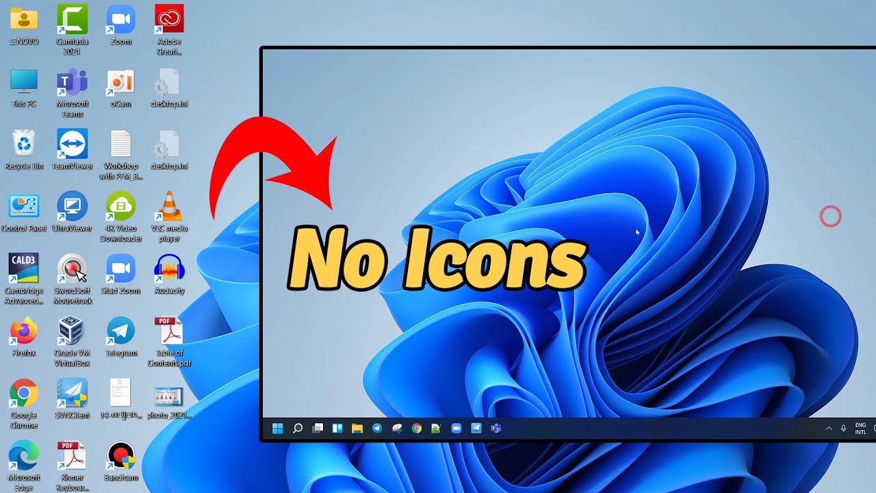 Windows 11 How To Show Or Hide Desktop Icons Vidhubmedia 058 Youtube
