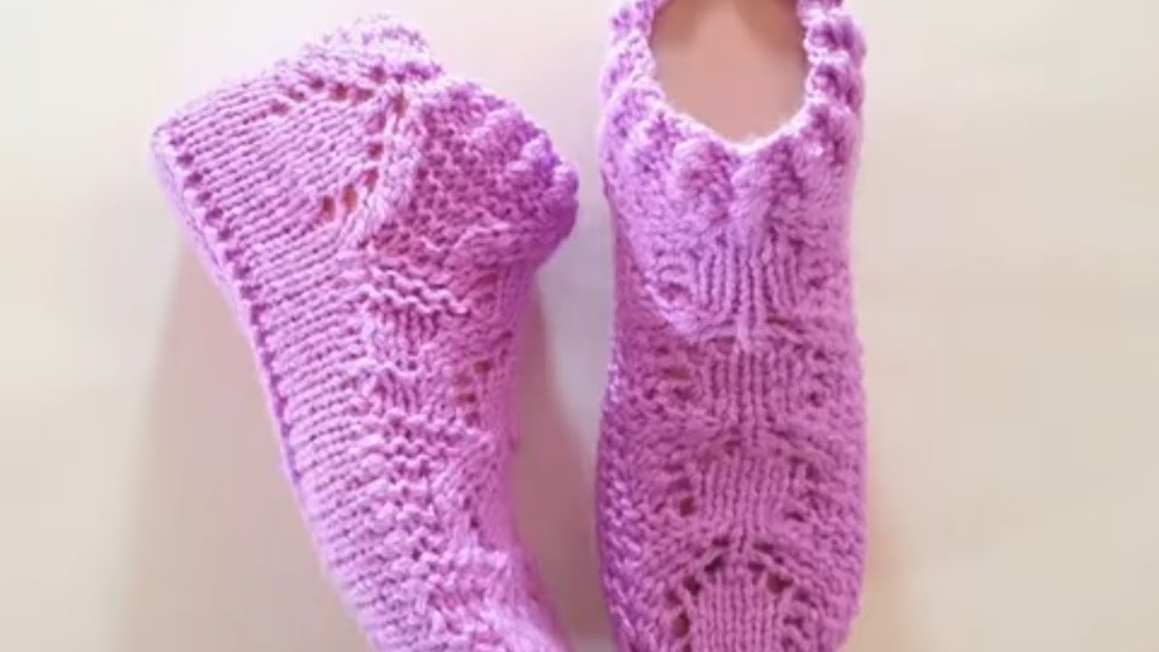 Классные Ажурные следки спицами.  Без. швов на подошве.( напоминание).