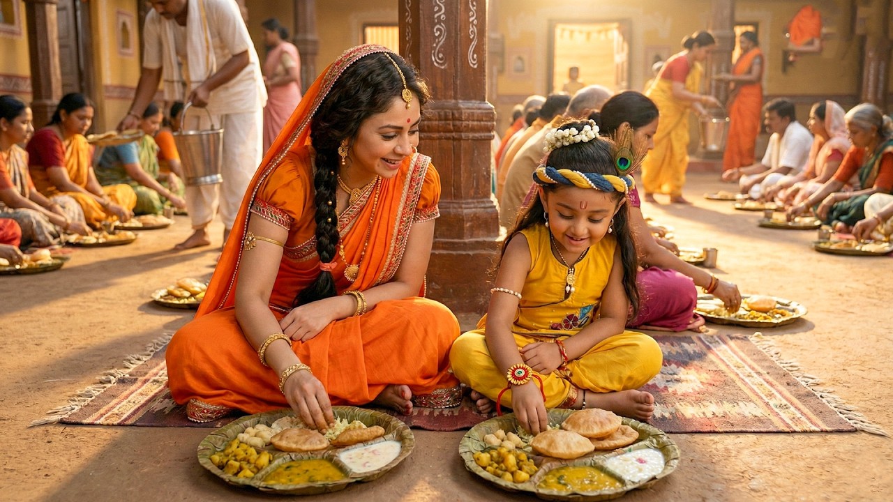 मैया और कान्हा भंडारे में पहुंच  सब हैरान रह गए | यशोमती मईया के नंदलाला | Shree Krishan