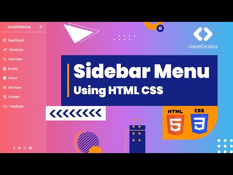 Sidebar Menu Using HTML CSS Side Navbar