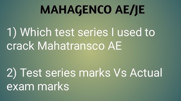 Which test series I used to crack MAHATRANSCO AE | MAHAGENCO | MAHADISCOM