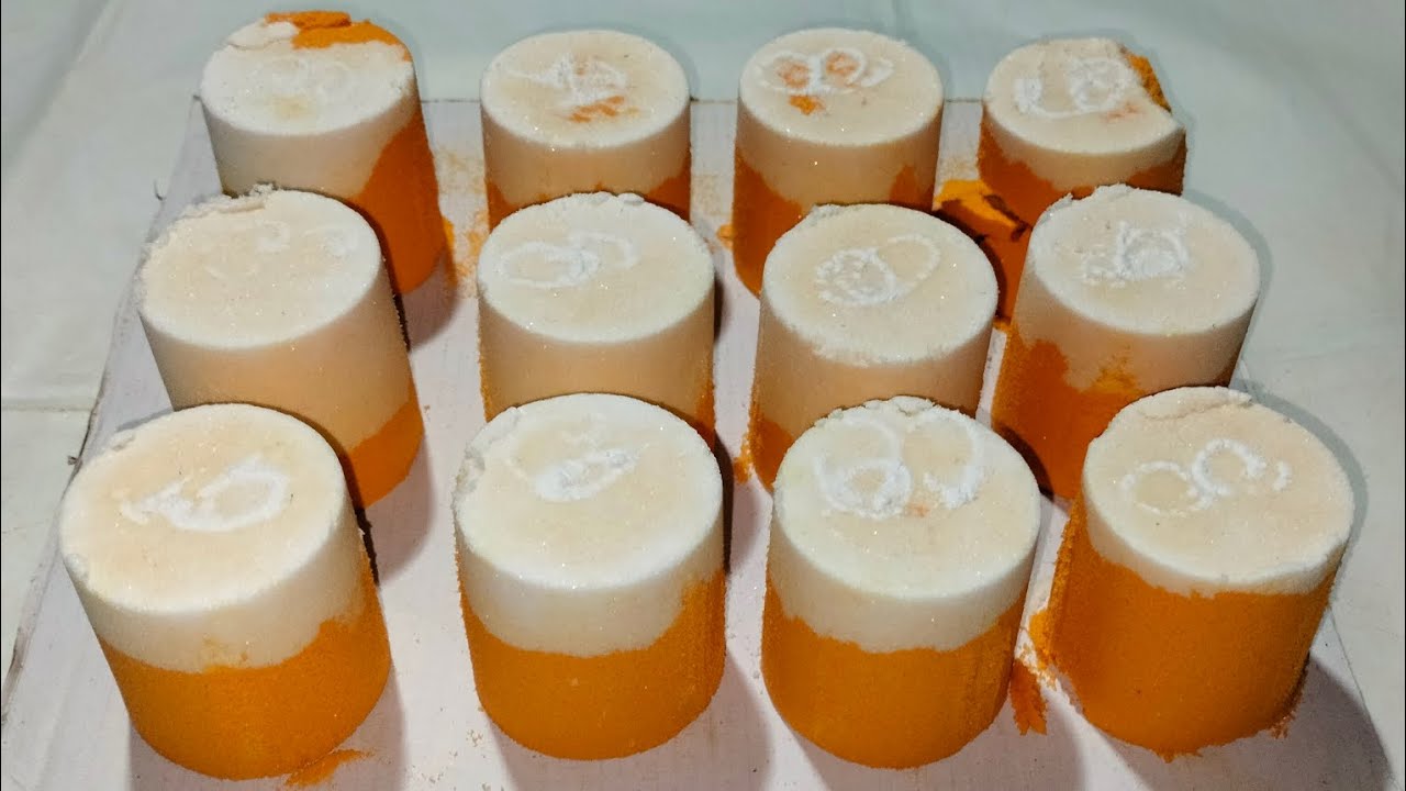 Orange & white baking soda asmr 🤍🧡 