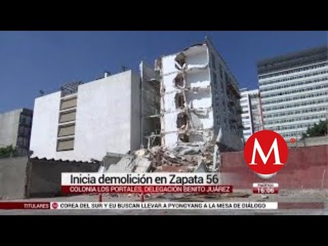 Inicia demolición de edificio en Zapata 56 de Benito Juárez