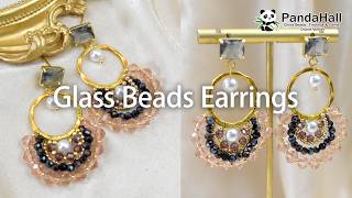 🌟 Stunning Wire Wrapped Glass Beads Hoop Earrings | Easy DIY Jewelry Making Tutorial #pandahall