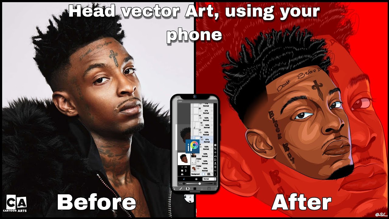 21 Savage Cartoon Head vector (S1Ep2)