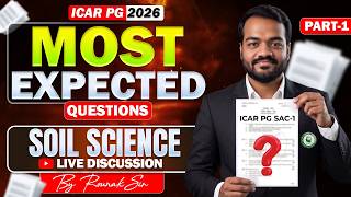 ICAR PG Soil Science Paper-1 (Part - 1) | Most Expected Questions Live Discussion by Rounak Sir