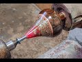 Woodturning - Wooden and resin spinning top.  // Pião de madeira e resina