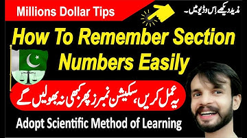 How to Learn Sections in law ..  How to Remember Sections in Law Eaisly .. section kaise yaad kare