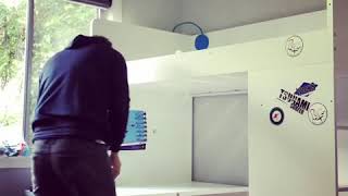 Time lapse of bunk bed pulling apart