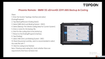 Phoenix Remote - BMW X5 xDrive40i 2019 - ABS Backup & Coding
