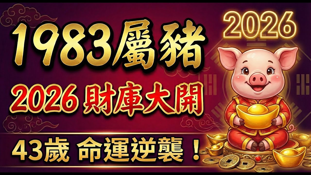 1983年屬豬人， 水豬之命！2026年43歲「財星」入庫，以前看不起你的人，以後高攀不起！