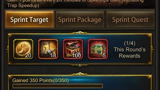 Evony Kings Speed Sprint New Speed up consuming event information