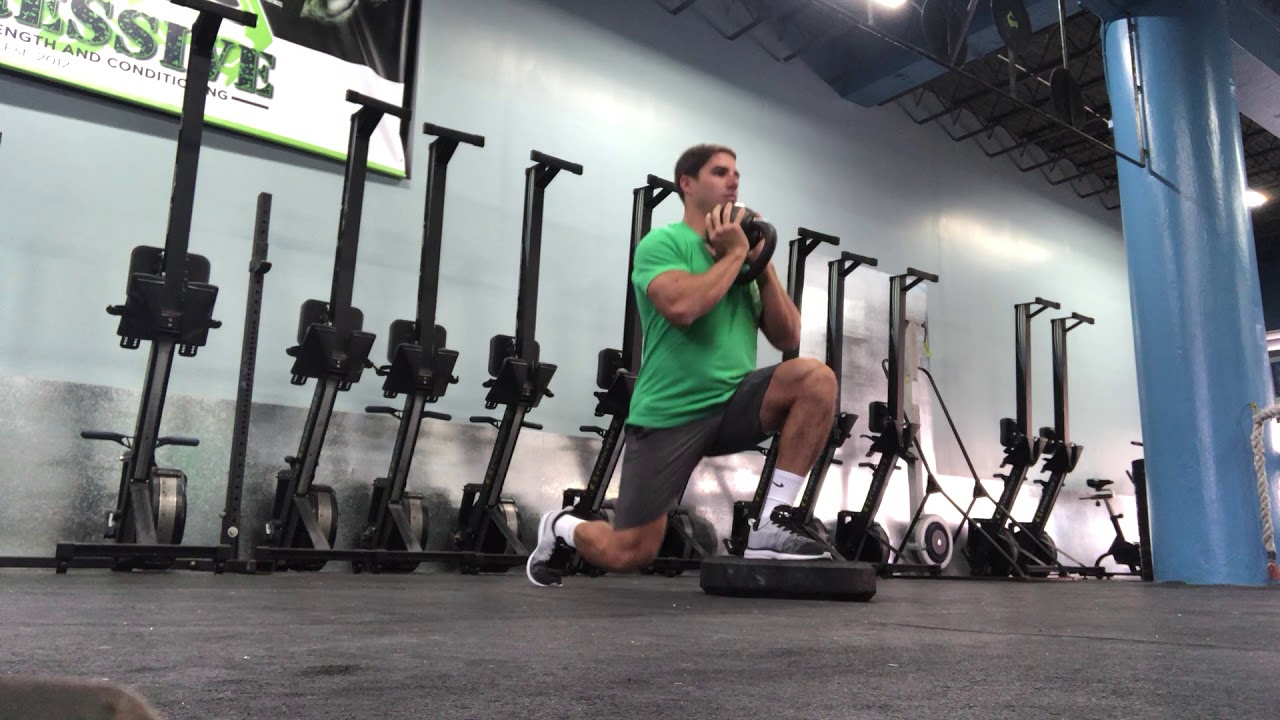 Front Foot Elevated Goblet Reverse Lunge - YouTube