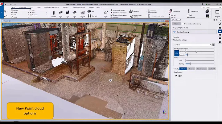 Enhanced point cloud visualization including clash checking (steel) - Tekla Structures 2020